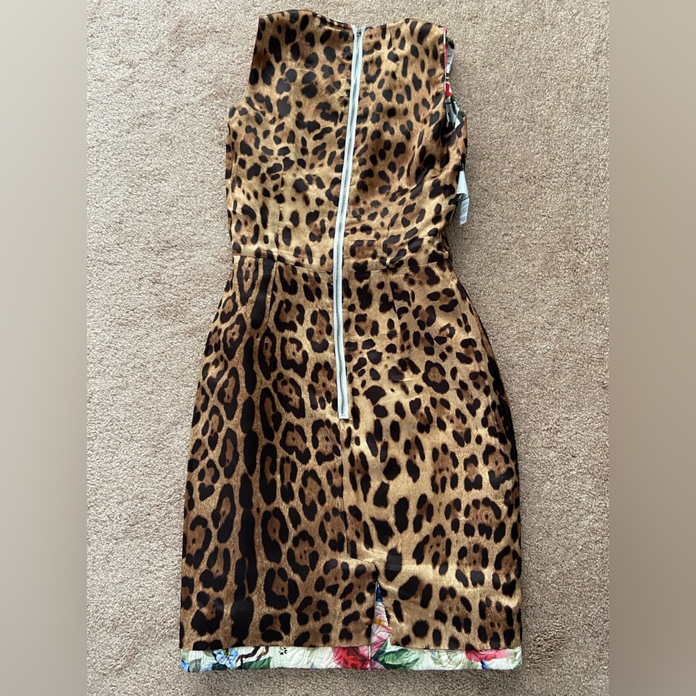Dolce & Gabbana Floral Jacquard Sleeveless Wool Blend Silk Sheath Dress - Picture 6 of 10